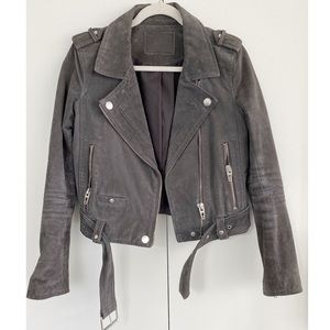 Blank NYC Suede Moto Jacket Gray